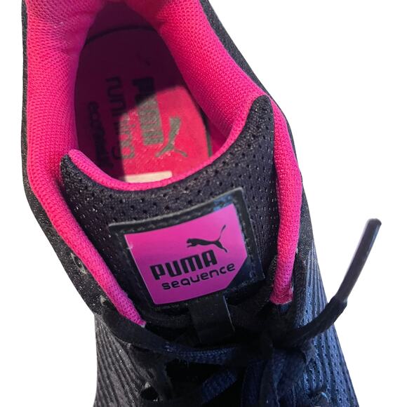 Puma Sequence Black  Hot Pink Running Shoes Sneakers size 9 - Picture 7 of 8
